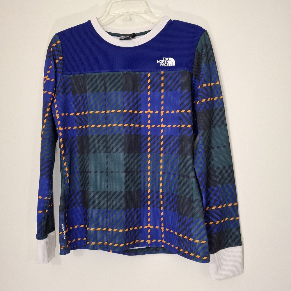 North Face Women's FlashDry base layer top in a blue, green. Size Medium